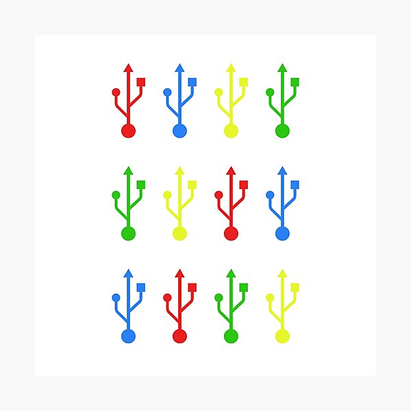 Artikelvorschau, Mehrfarbiges USB-Symboldesign entworfen und verkauft von GetItGiftIt.