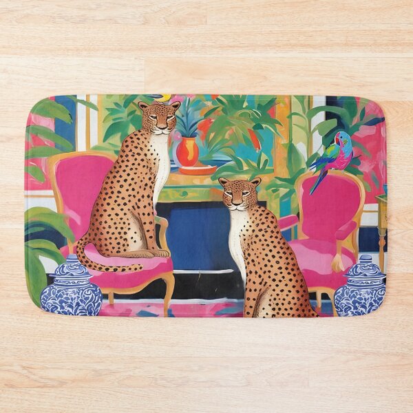 Item preview, Two cheetahs in chinoiserie interior designed and sold by SophieClimaArt.