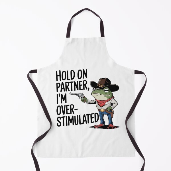 Item preview, Hold on partner I'm overstimulated sticker, Funny cowboy frog designed and sold by SlocifieShop.