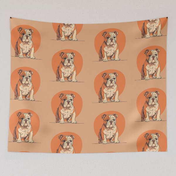 Item preview, Digital line work of Bulldog puppy designed and sold by EleanorBassett.