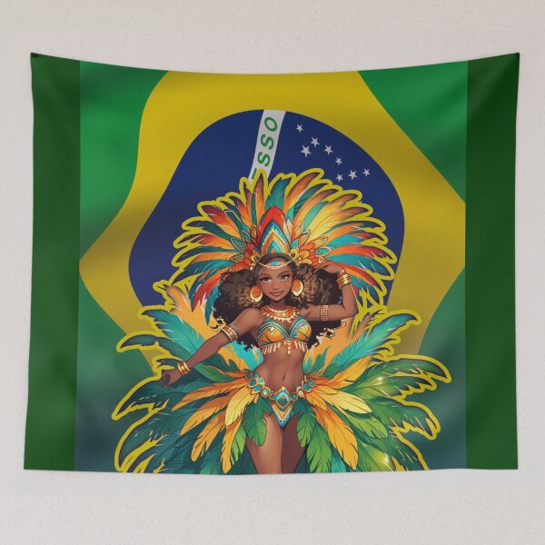 Item preview, Brazilian samba dancer carnival illustration designed and sold by La Loca.