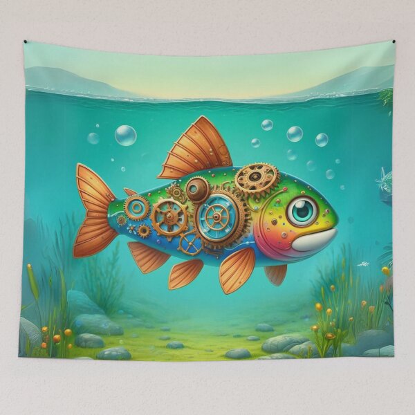 Item preview, Steampunk Brook Trout designed and sold by Sillytoe.