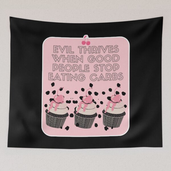 Item preview, Carbs Are Not Evil Cherry Cupcakes designed and sold by Renata Illustrata.
