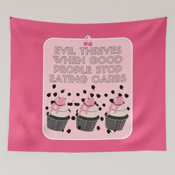 Item preview, Carbs Are Not Evil Cherry Cupcakes designed and sold by Renata Illustrata.