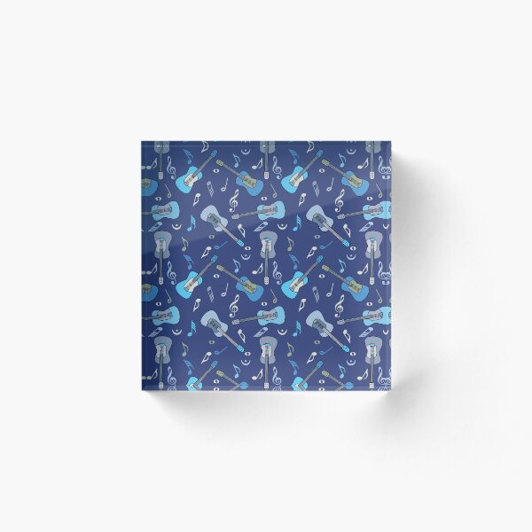 Artikelvorschau, Blaue Gitarren Musiknoten entworfen und verkauft von BartholGraphics.