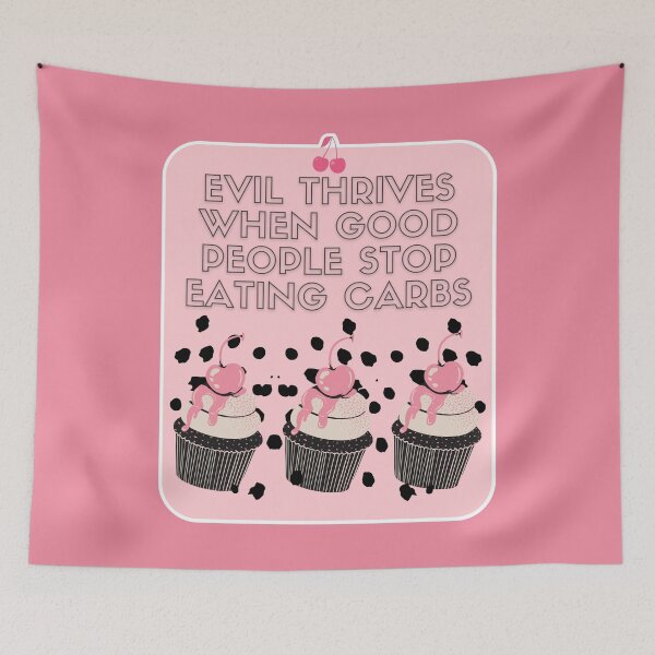 Item preview, Carbs Are Not Evil Cherry Cupcakes designed and sold by Renata Illustrata.