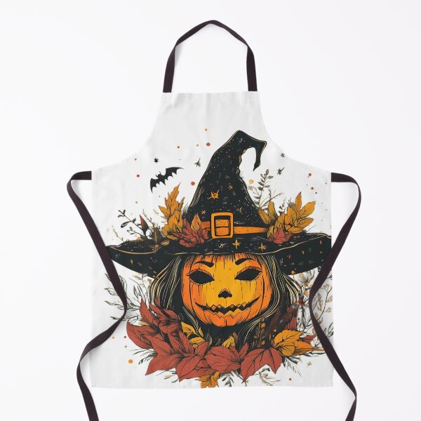 Item preview, Enchanting Pumpkin Witch with Autumn Leaves and Mystical Halloween Magic, Smiling Jack-o'-Lantern, spooky season  designed and sold by katerynaS99.