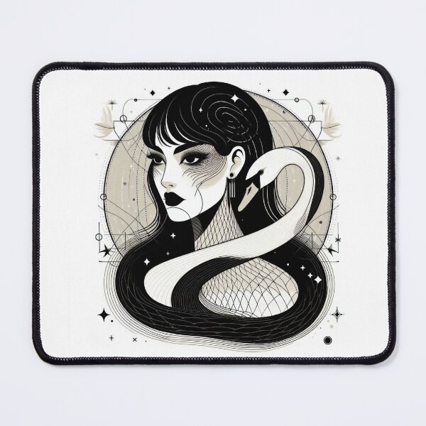 Item preview, A girl with a swan portrait - black, white and gray designed and sold by yearmoe.