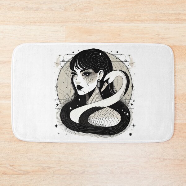 Item preview, A girl with a swan portrait - black, white and gray designed and sold by yearmoe.