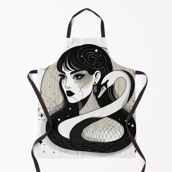 Item preview, A girl with a swan portrait - black, white and gray designed and sold by yearmoe.