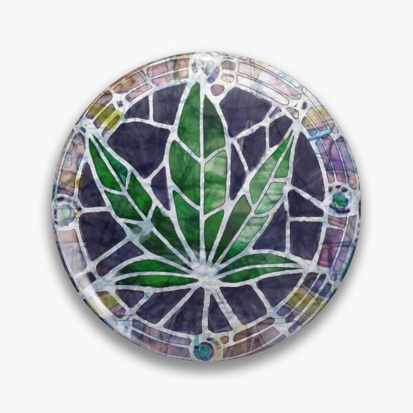 Item preview, 420 Pot Leaf Batik Tie Dye stained glass window sacred nature designed and sold by AuroraXGreen.