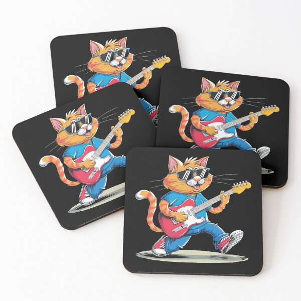 Item preview, Funny Cat Wearing Sunglasses Playing Bass Guitar Cat Owner designed and sold by SlocifieShop.