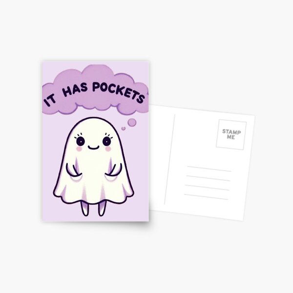 Item preview, It Has Pocket - Spooky Cute Ghost designed and sold by Fictio ⭐​⭐​⭐​⭐​⭐​.
