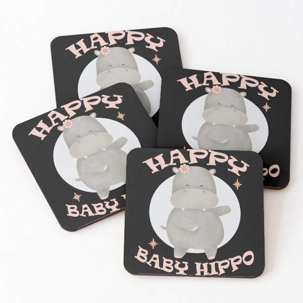 Item preview, Happy Baby Hippo Cartoon Illustration - Cute Nursery Decor designed and sold by DESIGNS-AK.
