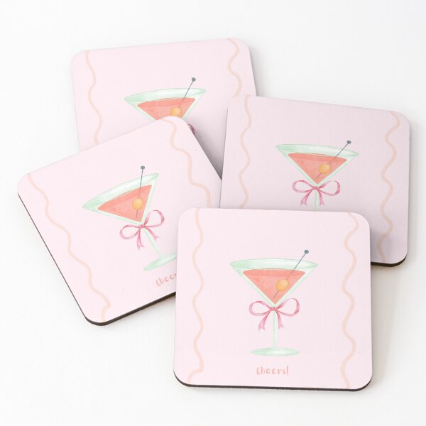 Item preview, Peach Martini - Wine Glass with Pink Bow designed and sold by bowsbotanicals.