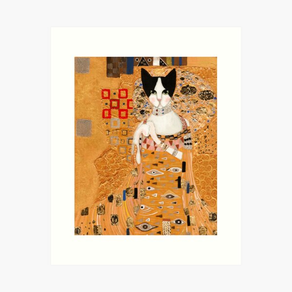 Klimt Cat Art Print