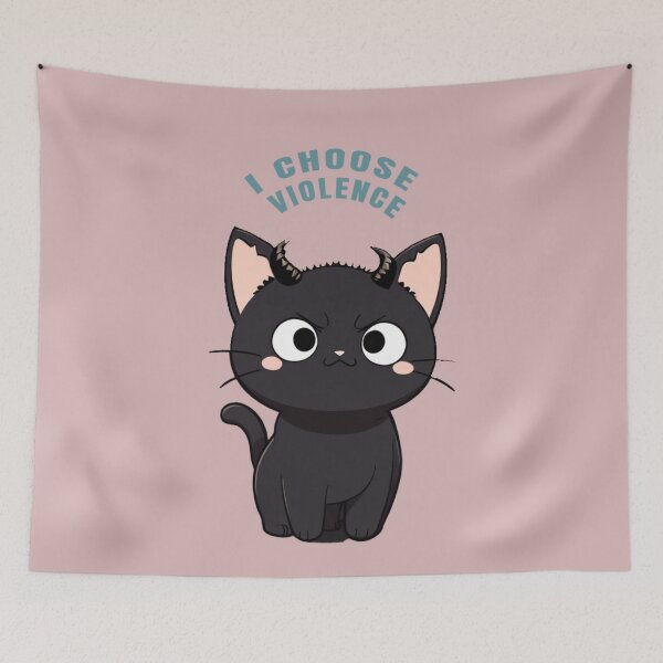Item preview, kawaii black kitty, i choose violence designed and sold by La Loca.