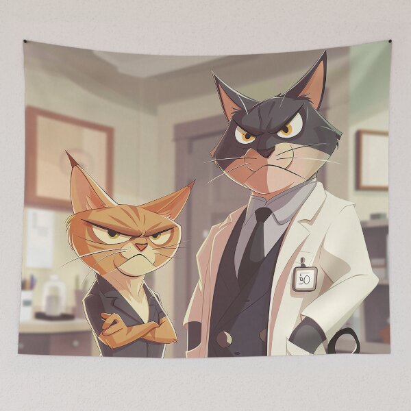 Item preview, Cranky Doctor Cat and Nurse designed and sold by PyramidSchmear.