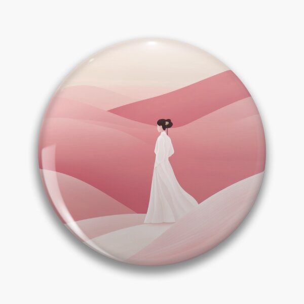 Item preview, Graceful Reflections: Minimalist Woman in Pink Landscape designed and sold by Chrome-Magnet.