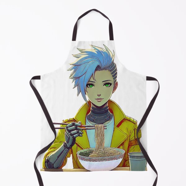Artikelvorschau, Cyberpunk Anime Mädchen isst Nudeln entworfen und verkauft von Timernaut.