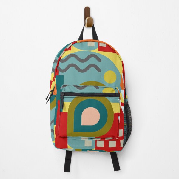 Item preview, Modern Abstract Geometric Pattern Pop Doodle Color Shapes Red Yellow No.5 Style designed and sold by MirabiliaMagpie.