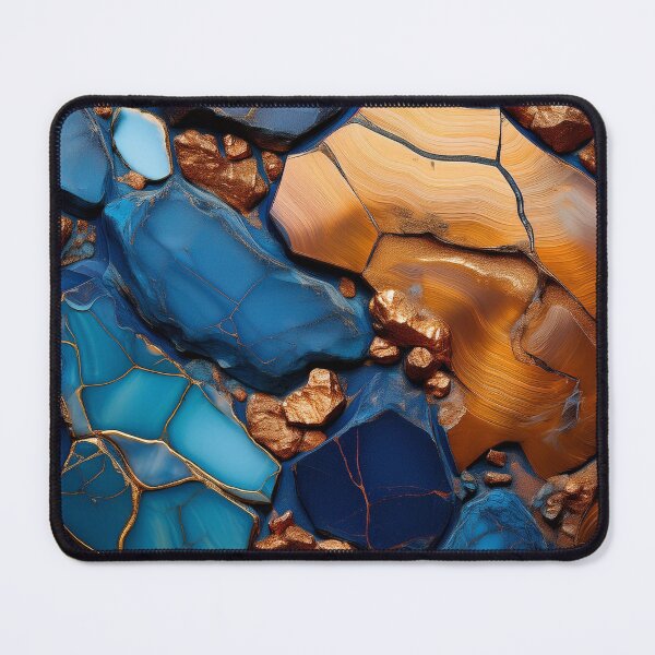Item preview, Distressed Blue and Gold Stone Jewel Pattern – Elegant and Vintage-Inspired Design for Fashion and Home Décor designed and sold by 21 Tulips.