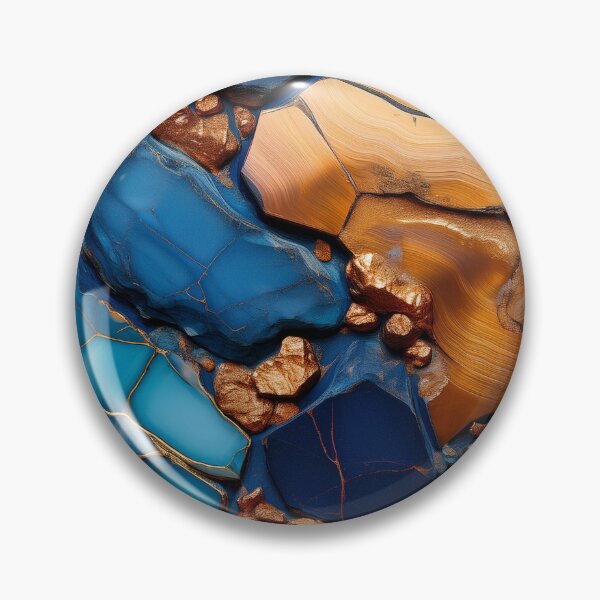 Item preview, Distressed Blue and Gold Stone Jewel Pattern – Elegant and Vintage-Inspired Design for Fashion and Home Décor designed and sold by 21 Tulips.