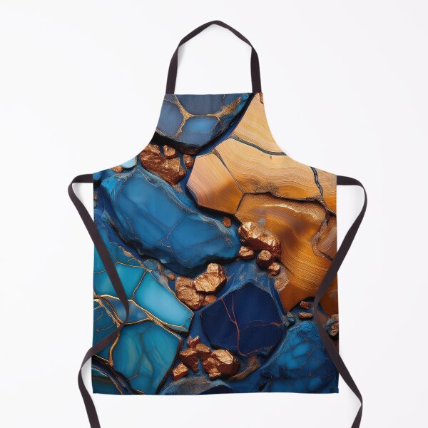 Item preview, Distressed Blue and Gold Stone Jewel Pattern – Elegant and Vintage-Inspired Design for Fashion and Home Décor designed and sold by 21 Tulips.