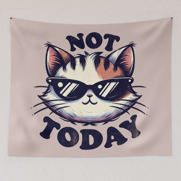 Item preview, Not Today Cat designed and sold by BassHeadMomma.