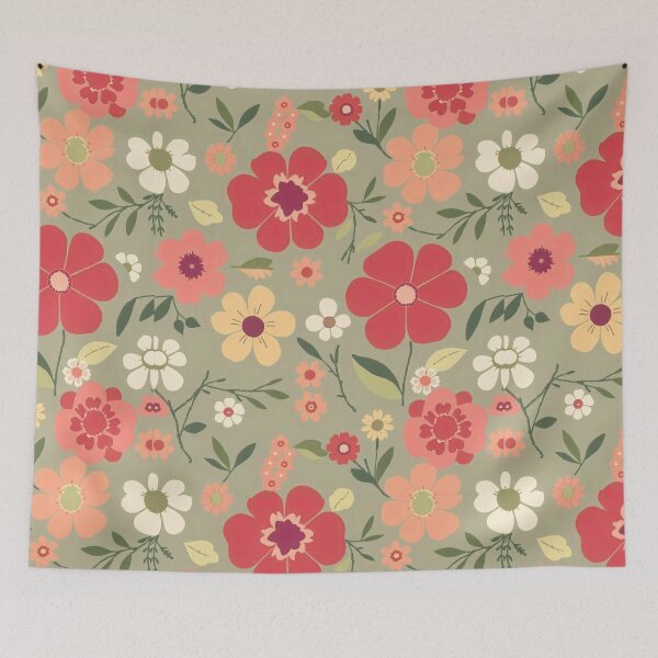 Item preview, Flat Floral Pattern Design - Elegant and Minimalistic Nature Illustration designed and sold by hjian8219.