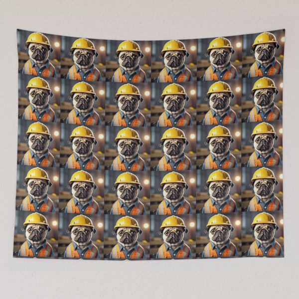 Item preview, puggy construction worker designed and sold by pug-maniac.