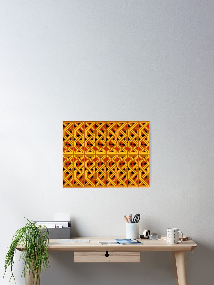 Thumbnail 2 of 3, Poster, Ancient Geometric Design Pattern designed and sold by xorbah.