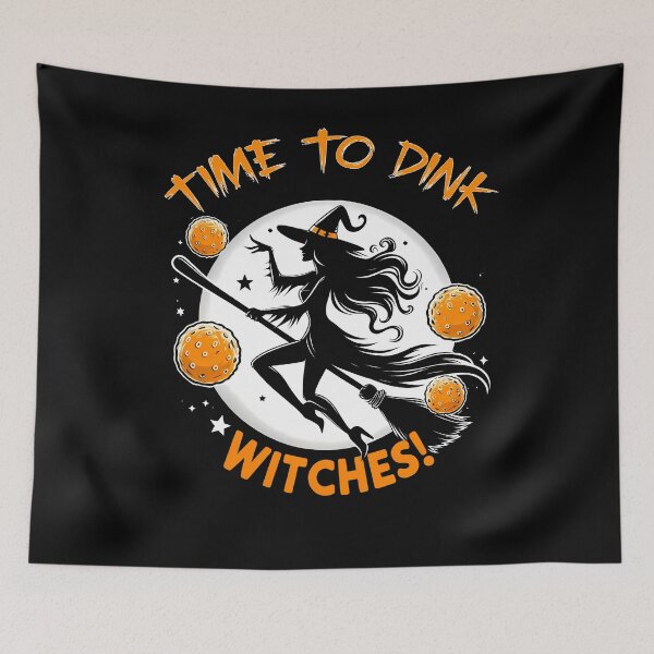 Item preview, Time To Dink Witches Pickleball , Halloween Witch with broom  designed and sold by Smix Pixels.