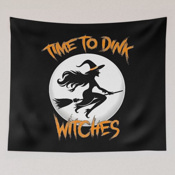 Item preview, Time To Dink Witches Pickleball , Halloween Witch with broom  designed and sold by Smix Pixels.