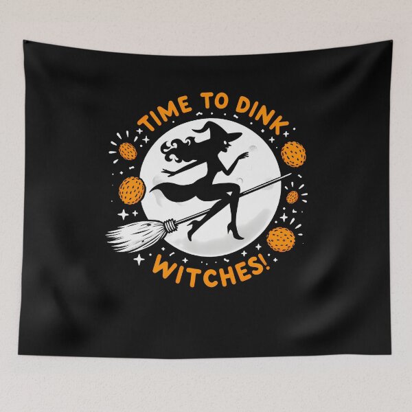 Item preview, Time To Dink Witches Pickleball , Halloween Witch with broom  designed and sold by Smix Pixels.