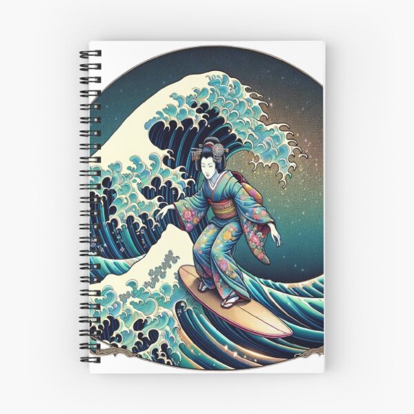 Item preview, Geisha Surfing the Great Wave in Kimono designed and sold by SakuraJapanArt.