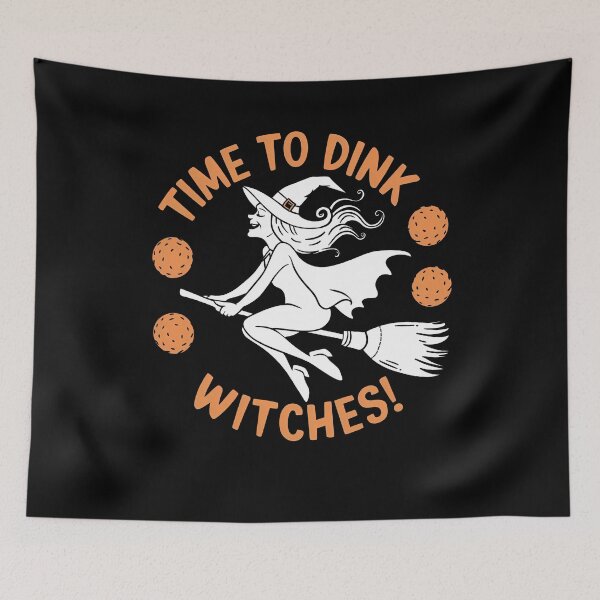 Item preview, Time To Dink Witches Pickleball , Halloween Witch with broom  designed and sold by Smix Pixels.