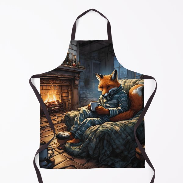 Item preview, Mr. Fox In Pajamas By The Fireplace designed and sold by Paw's Arts.