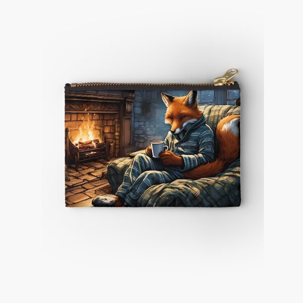 Item preview, Mr. Fox In Pajamas By The Fireplace designed and sold by Paw's Arts.