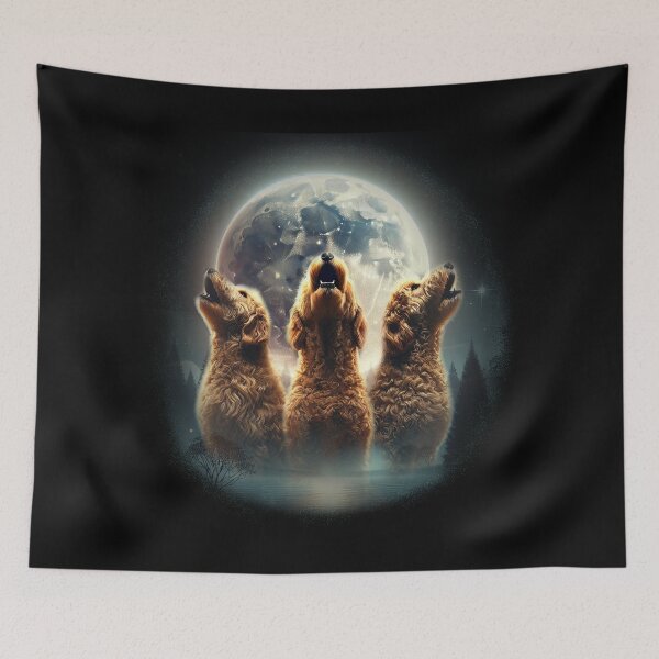 Item preview, Three Wolf Moon, but with Goldendoodles designed and sold by hitechmom.