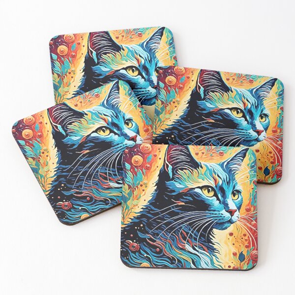 Item preview, Whimsical Cat Art - Dark Fantasy and Cats - Cat lover Room Decor designed and sold by Wiss2Arts.