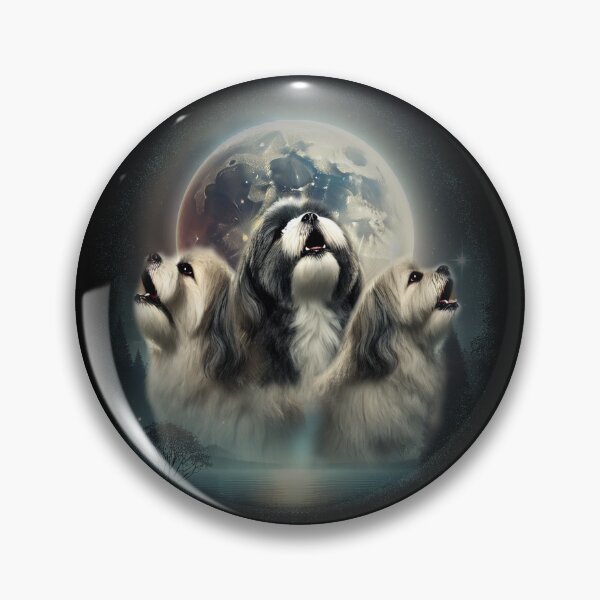 Item preview, 3 Shih Tzu moon - parody of Three Wolf Moon with shih tzus designed and sold by hitechmom.