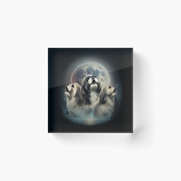 Item preview, 3 Shih Tzu moon - parody of Three Wolf Moon with shih tzus designed and sold by hitechmom.