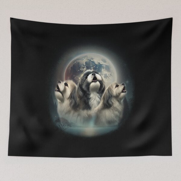 Item preview, 3 Shih Tzu moon - parody of Three Wolf Moon with shih tzus designed and sold by hitechmom.