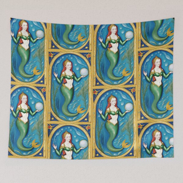 Item preview, Mermaid with Crystal ball- Renaissance Style Painting designed and sold by AuroraXGreen.