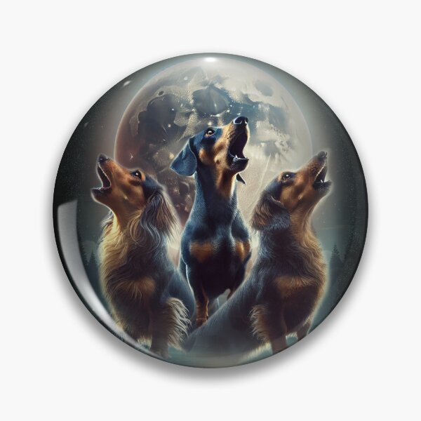 Item preview, 3 Weiner Moon - a funny doxie dachshund sausage dog design - Three wolf moon parody designed and sold by hitechmom.