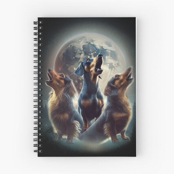 Item preview, 3 Weiner Moon - a funny doxie dachshund sausage dog design - Three wolf moon parody designed and sold by hitechmom.