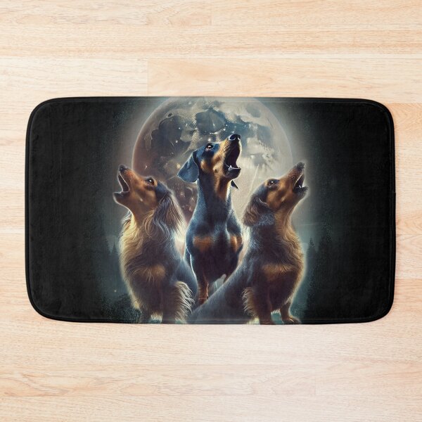 Item preview, 3 Weiner Moon - a funny doxie dachshund sausage dog design - Three wolf moon parody designed and sold by hitechmom.