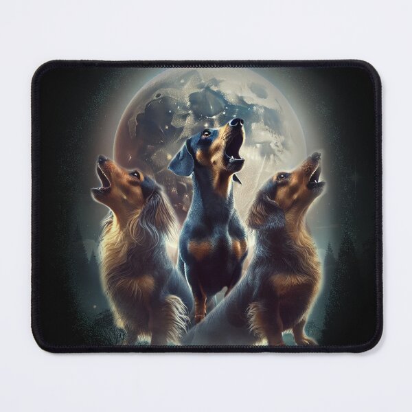 Item preview, 3 Weiner Moon - a funny doxie dachshund sausage dog design - Three wolf moon parody designed and sold by hitechmom.