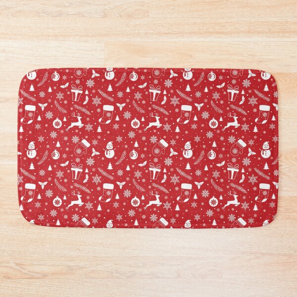 Item preview, Christmas Pattern - Snowman, Snowflakes, Reindeers, Gifts - White and Red designed and sold by GDCdesigns.